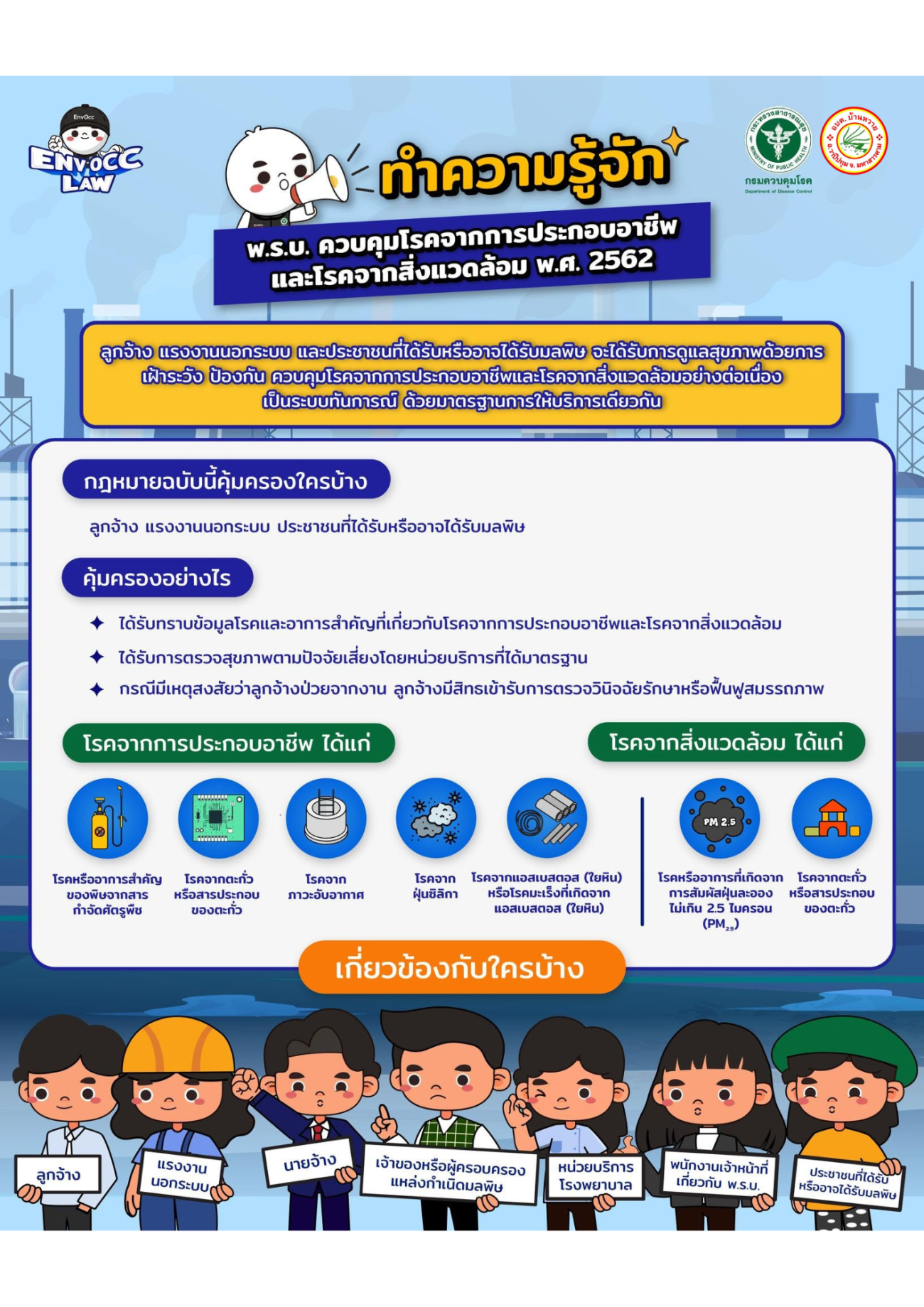 ประชาสัมพันธ์ชุดสื่อ EnvOcc Media Kit การควบคุมโรคจากการประกอบอาชีพและโรคจากสิ่งแวดล้อม